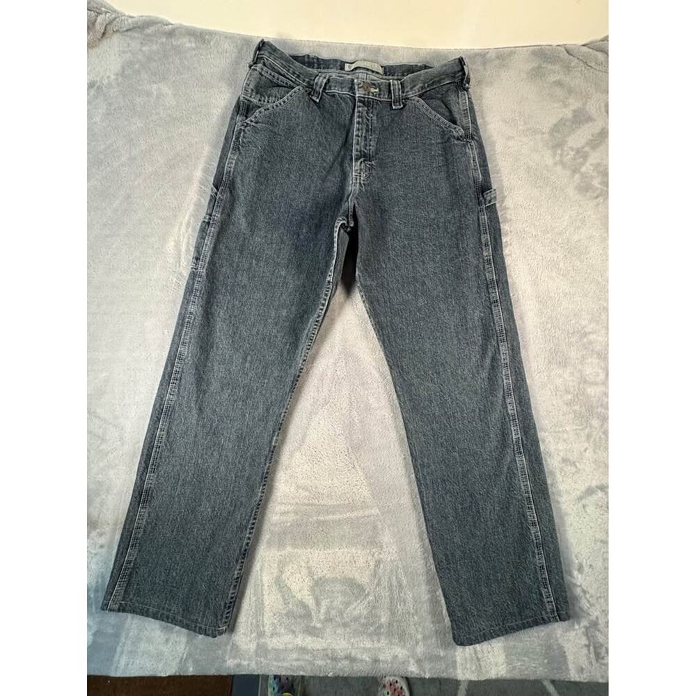 🤠Lee Dungarees Carpenter Utility Jeans Mens 34x34 Medium Wash Workwear Denim